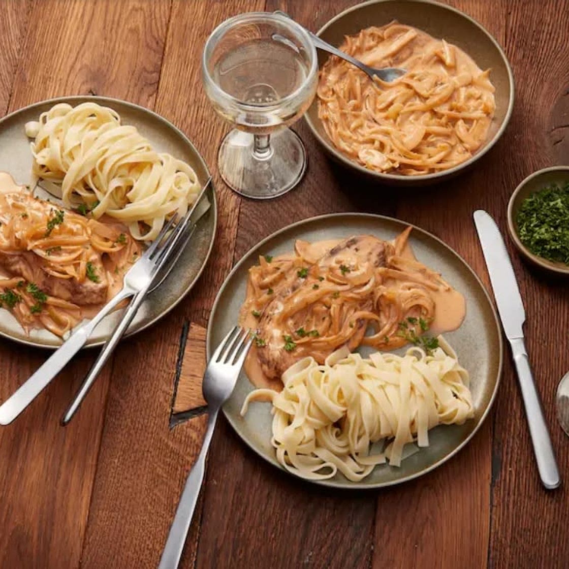 Zwiebel-Rahm-Schnitzel