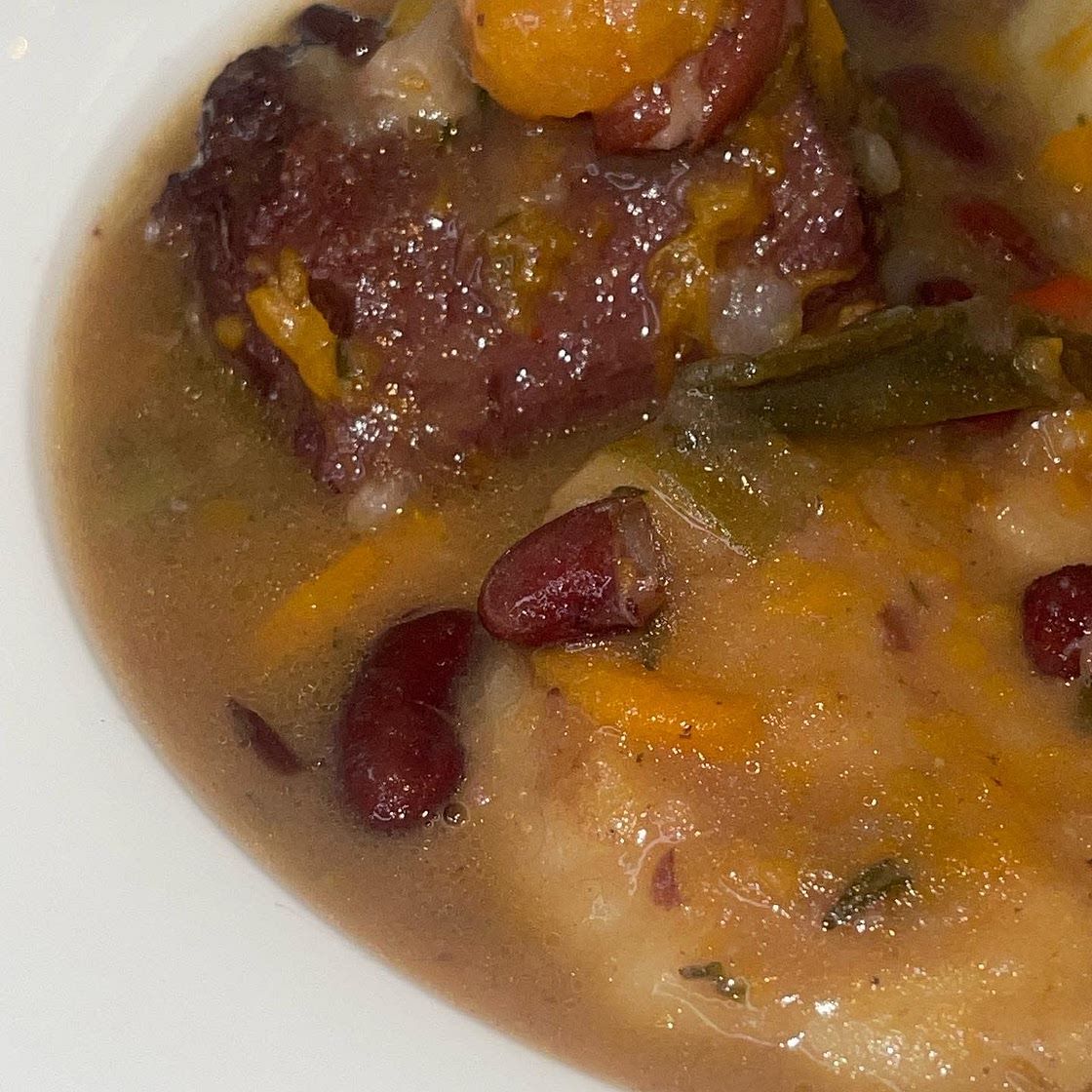 Jamaican Red Pea Soup with Oxtail and Dumplings 