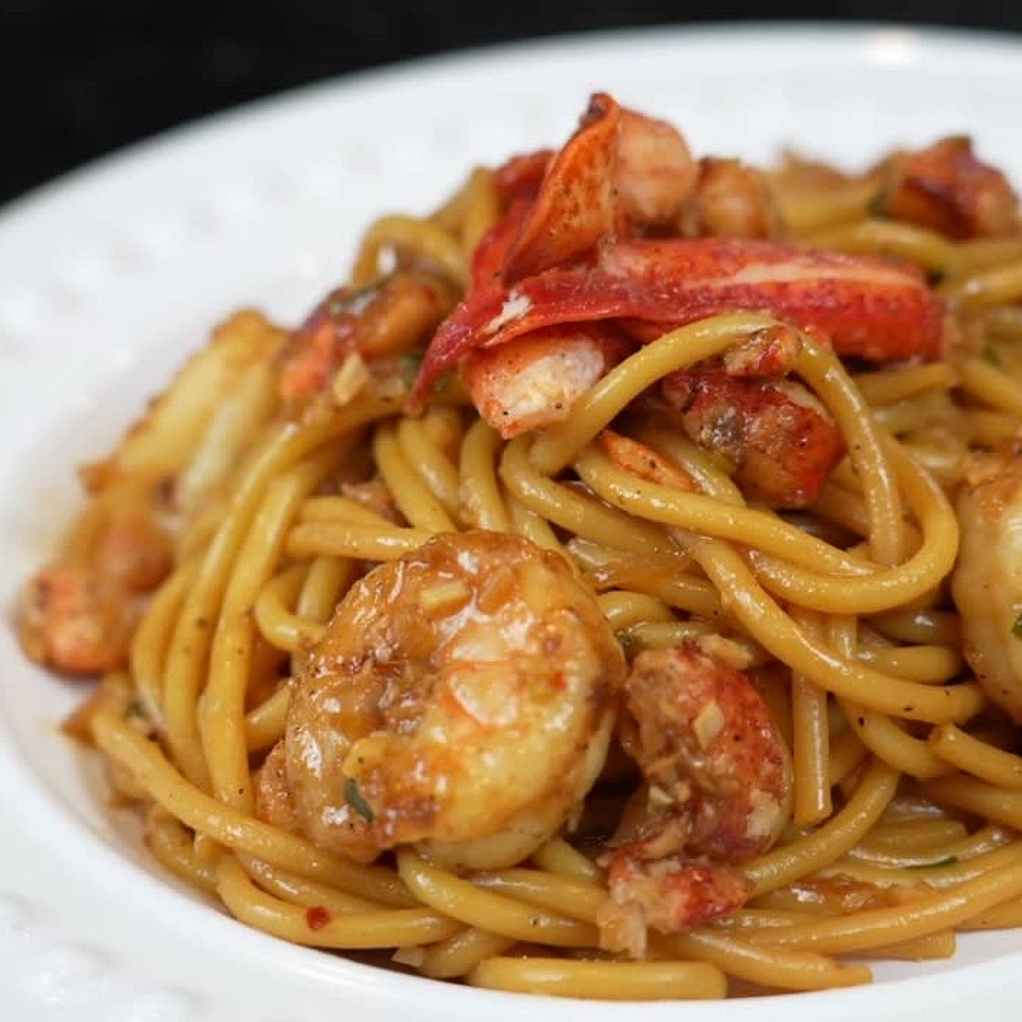 Lobster and Shrimp Garlic Noodles