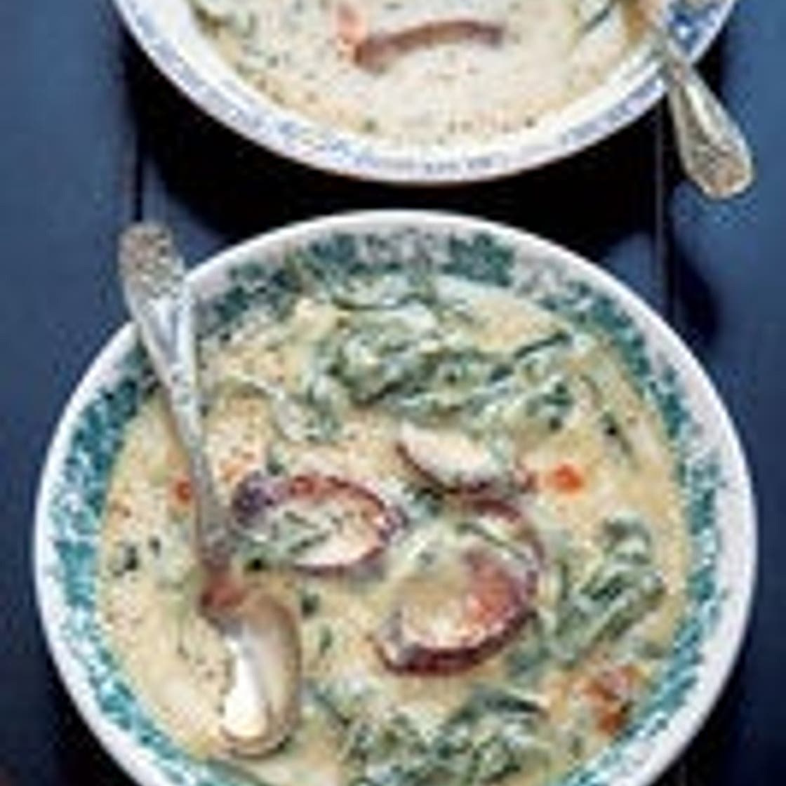 Collard Greens, Cornmeal, and Sausage Soup (Sopa de Fubà)