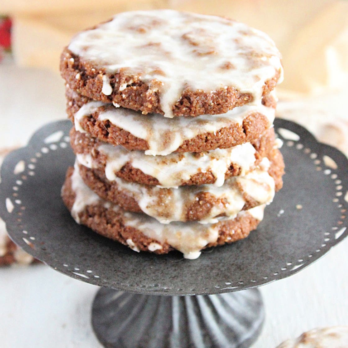 Iced Molasses Cookies