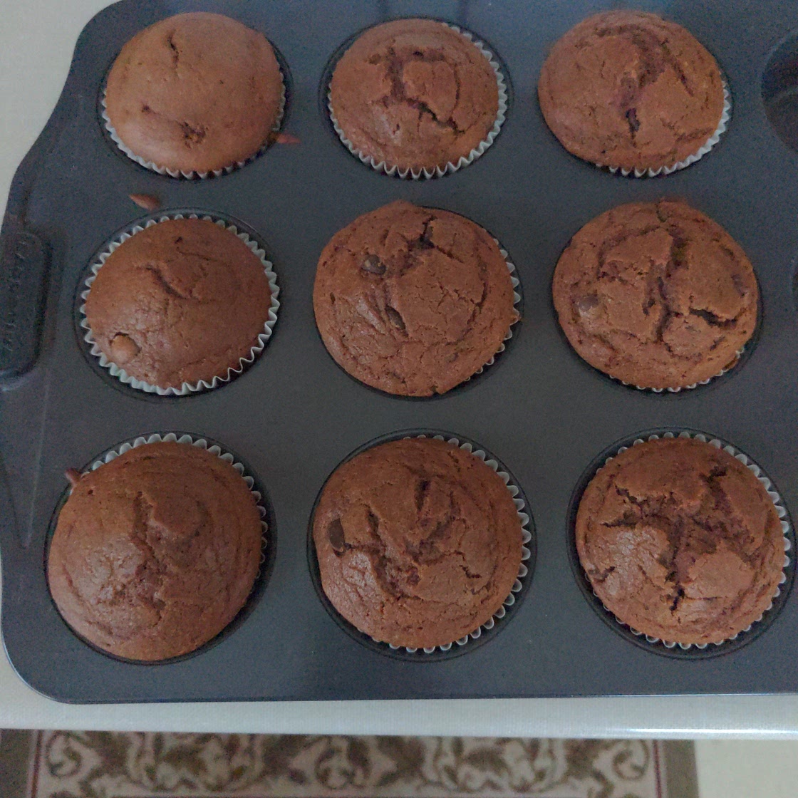 Muffins au cacao et aux brisures de chocolat