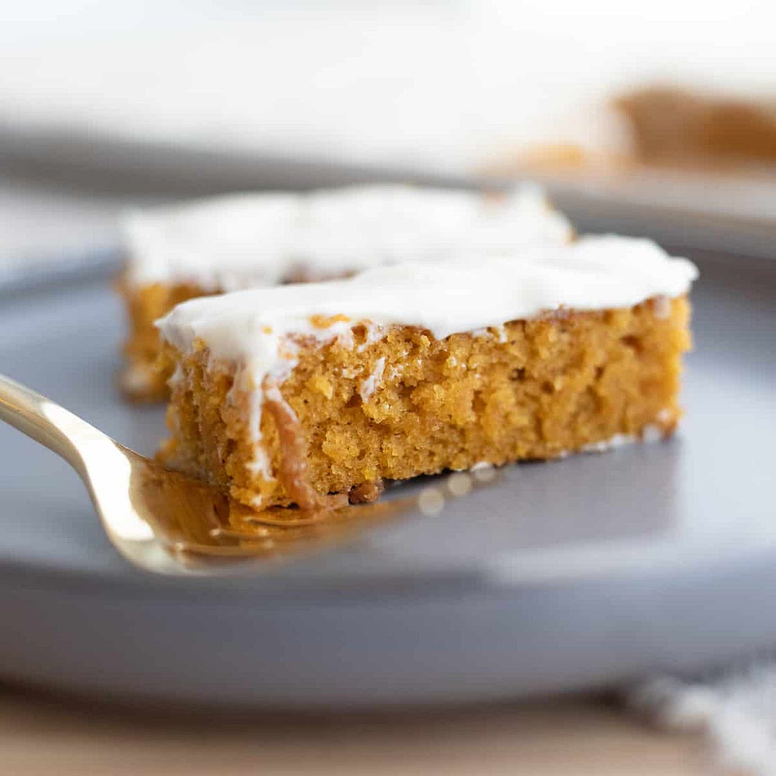 Pumpkin Cake Bars with Cream Cheese Frosting