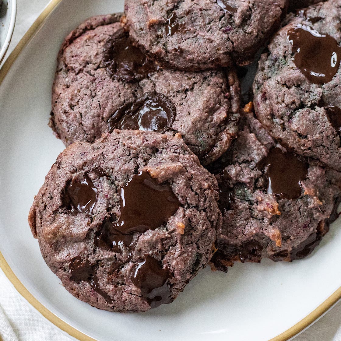 Purple Sweet Potato Cookies With Chocolate Chips (vegan)