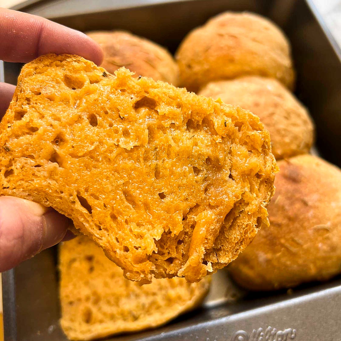 Soft Pumpkin Sourdough Rolls