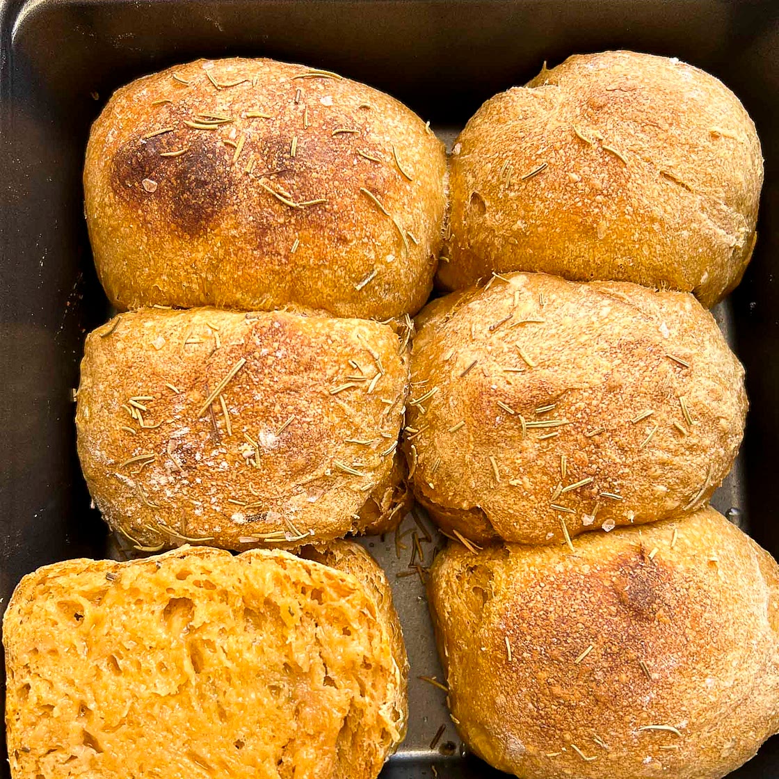Soft Pumpkin Sourdough Rolls