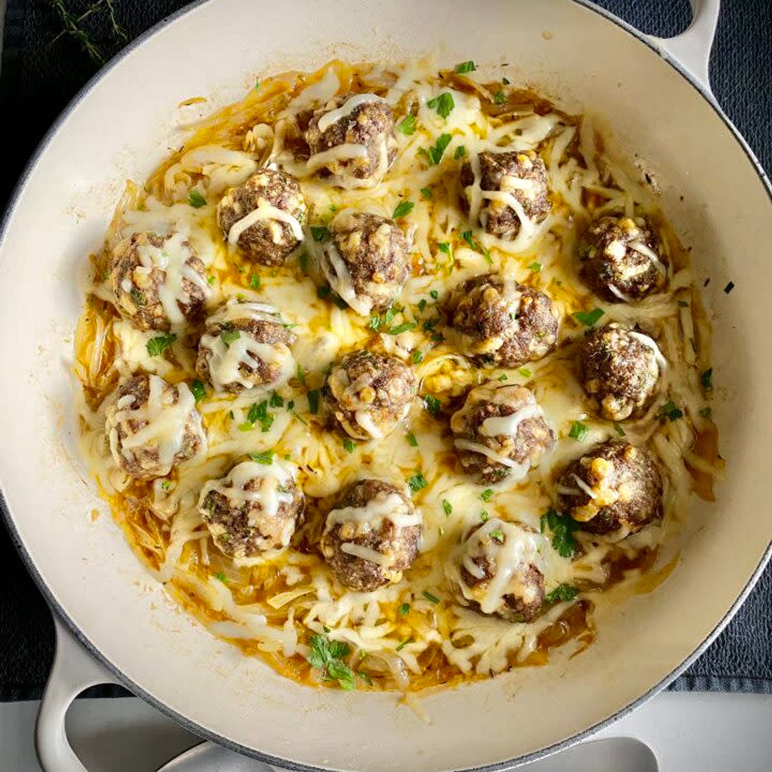 French Onion Meatballs