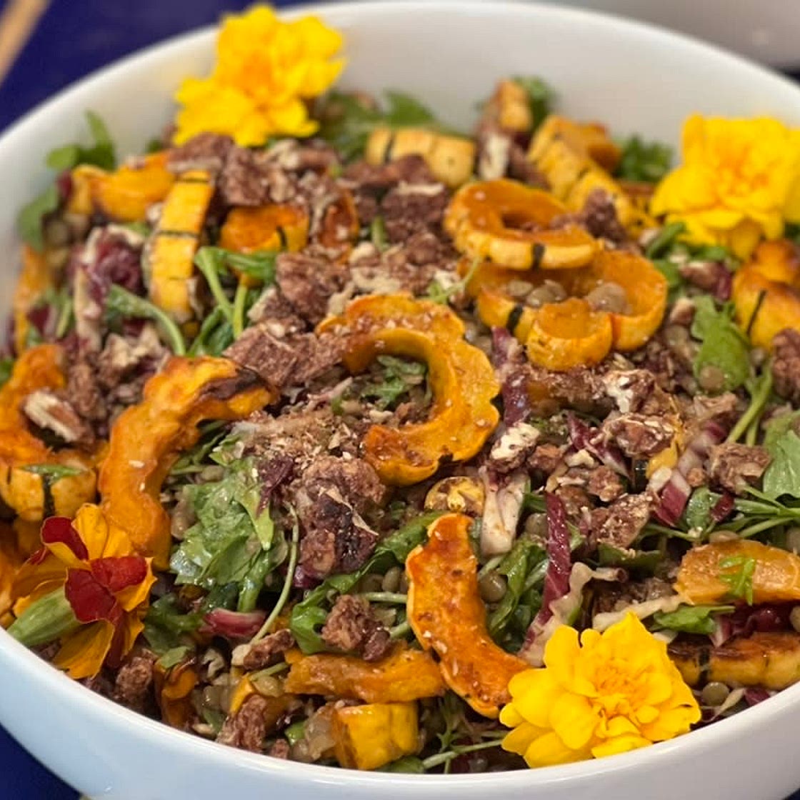 Autumn Lentil Delicata Salad