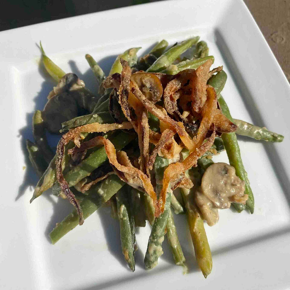 Vegan & Gluten Free Green Bean Casserole (Thanksgiving Side)