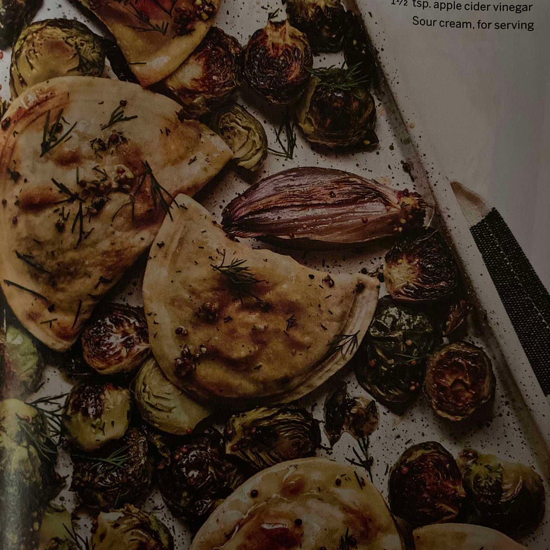 Sheet pan pierogi supper 