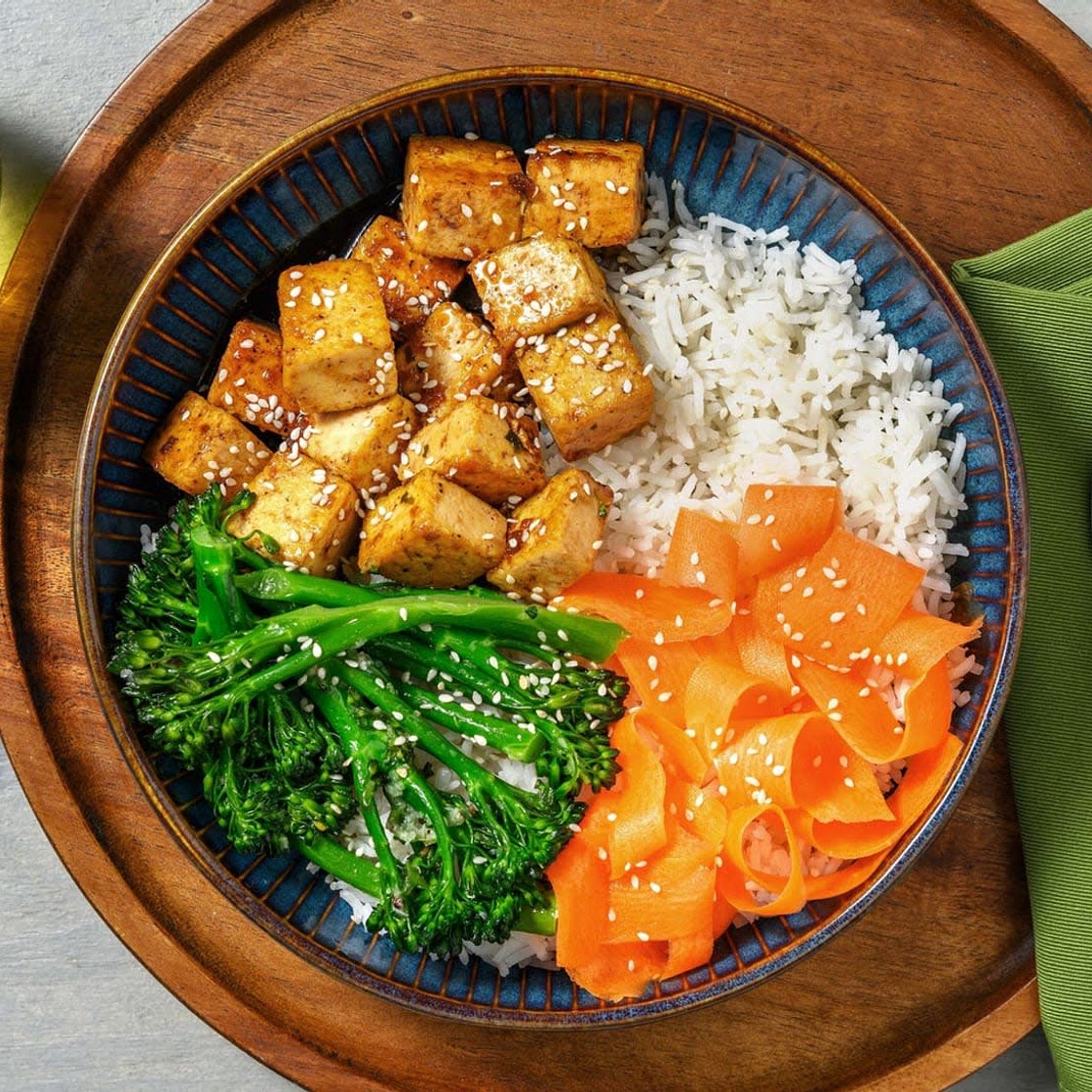 Spiced Tofu Sesame Rice Bowl