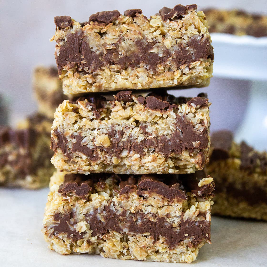 5 Ingredient No Bake Chocolate Oatmeal Bars