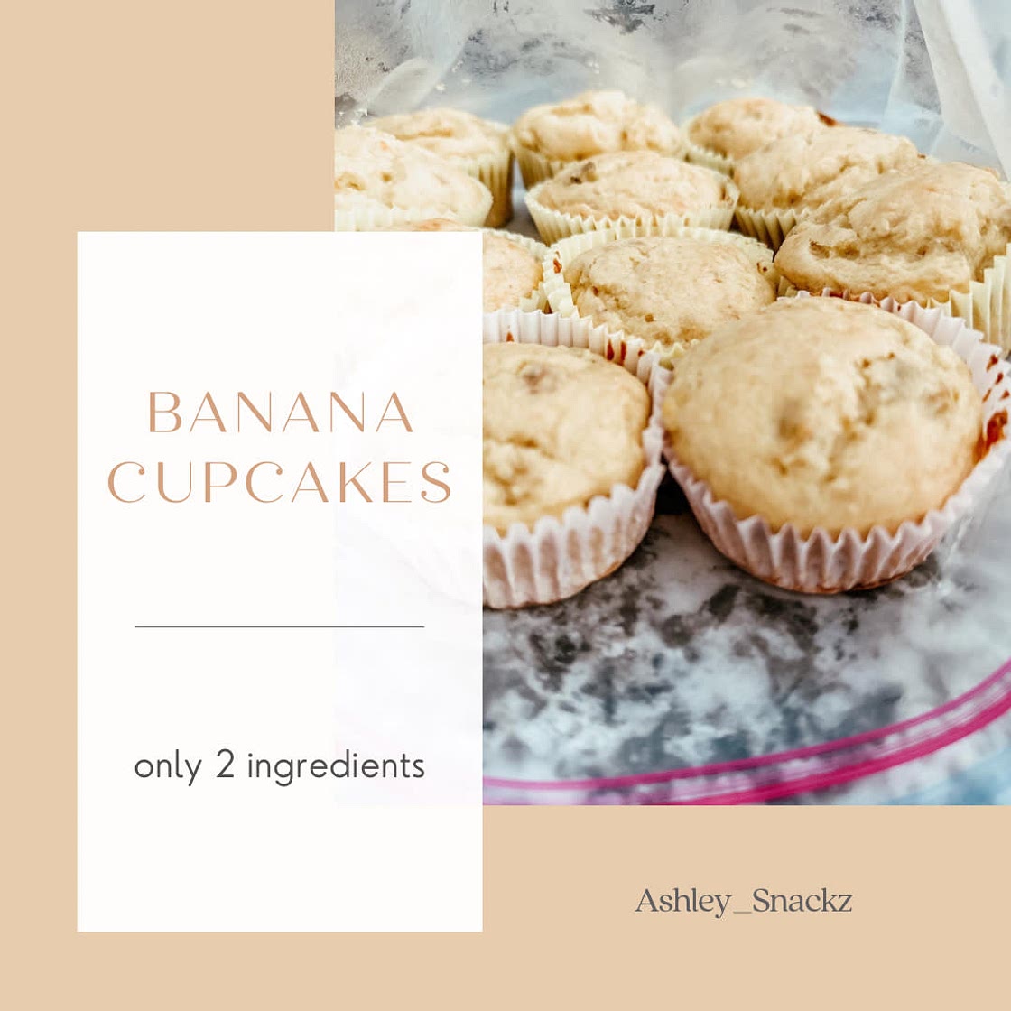 2 Ingredient Banana Cupcakes