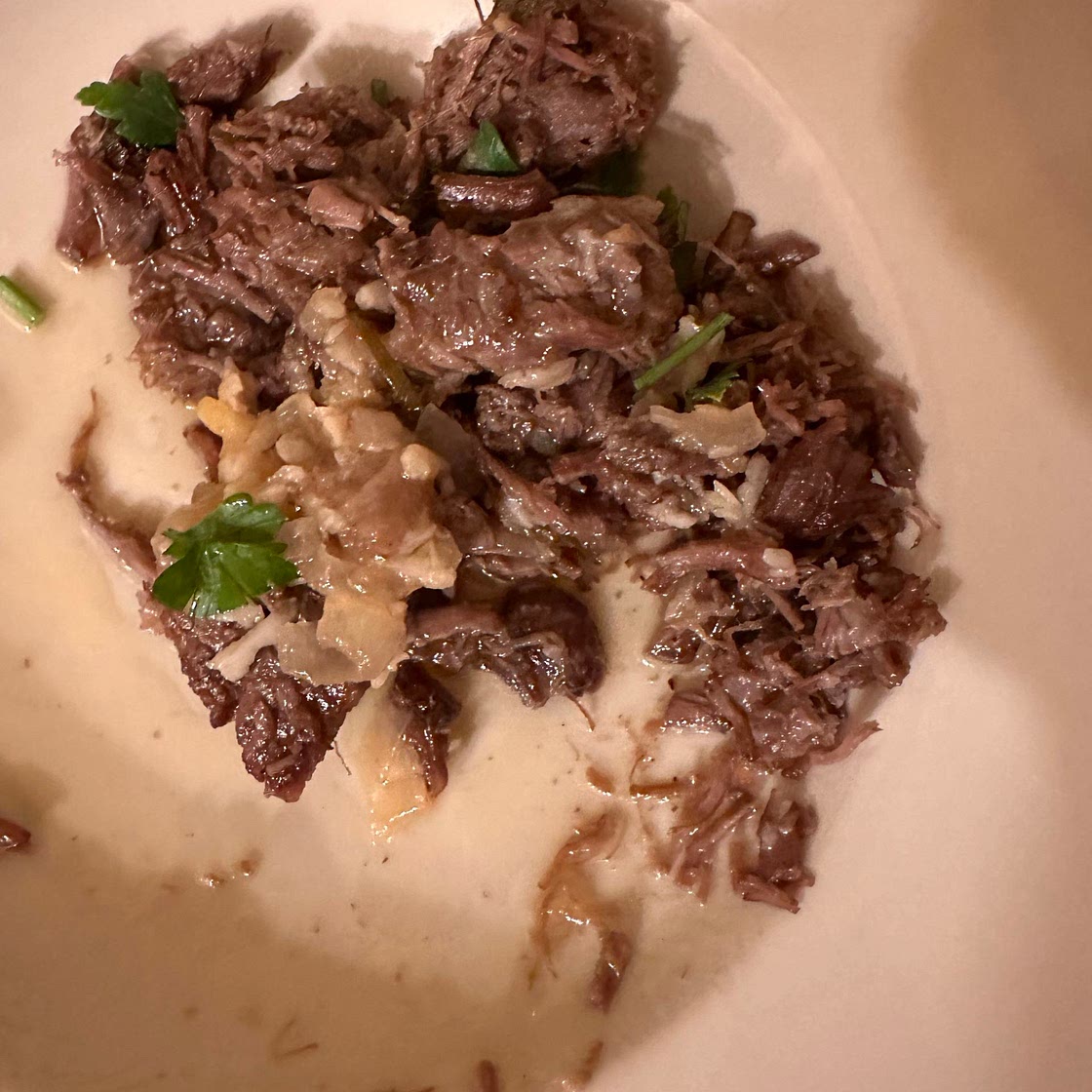 Tender shredded beef