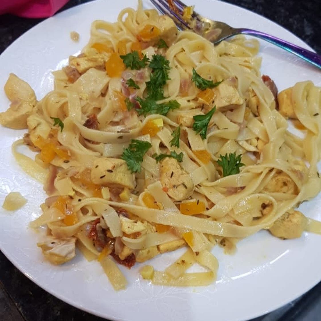 Rich Chicken Tagliatelle.