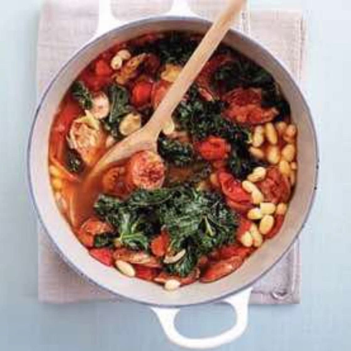 Bean and chicken sausage stew