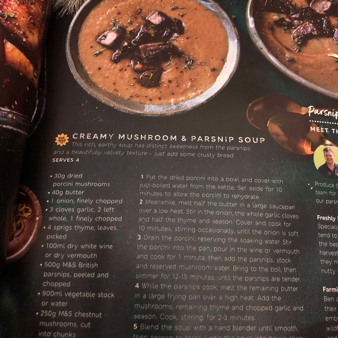Creamy Mushroom and Parsnip Soup