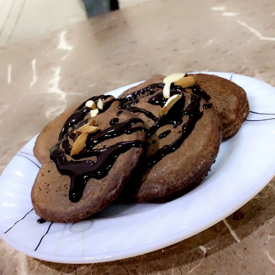 Healthy chocolate pancake