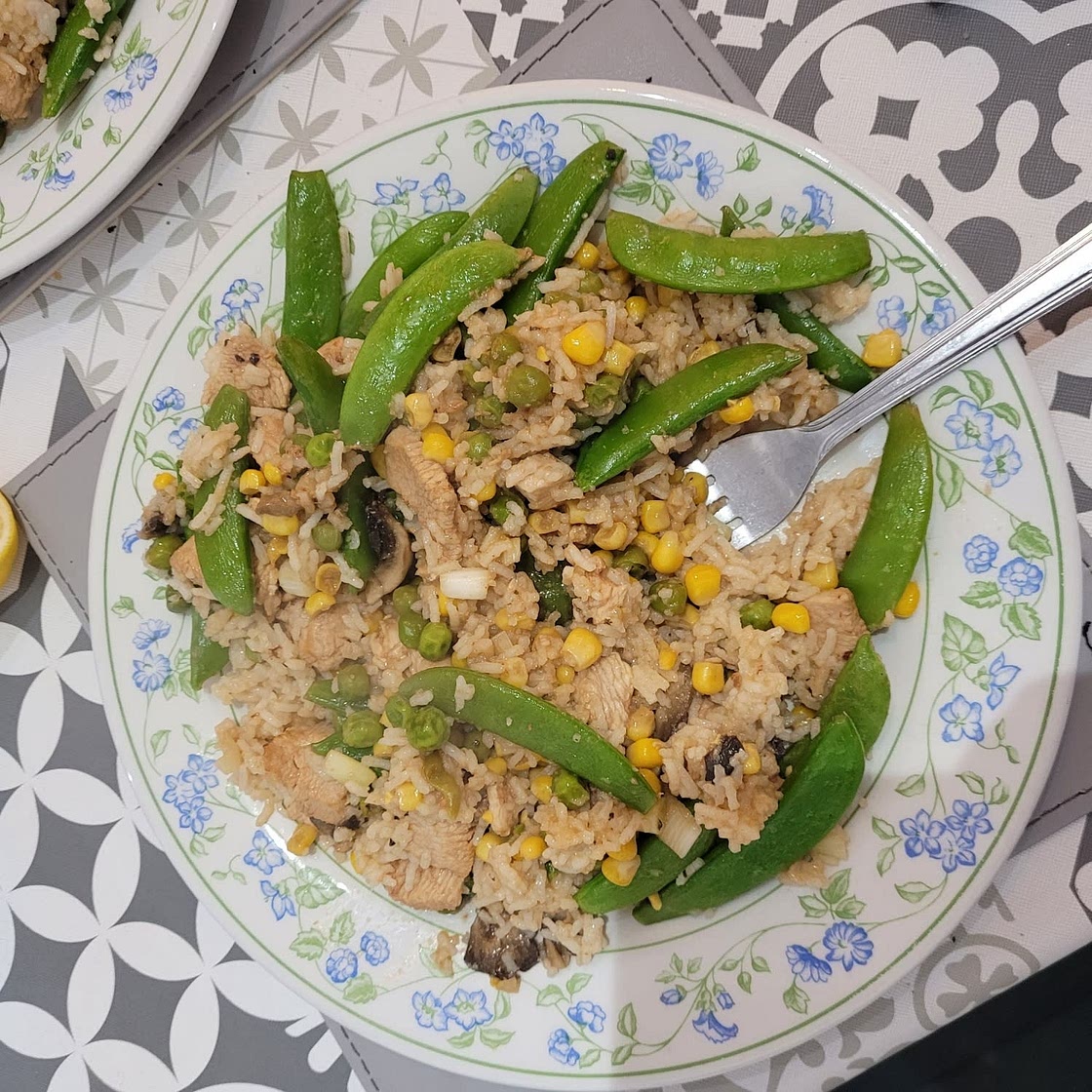 Lemon chicken and rice stir-fry