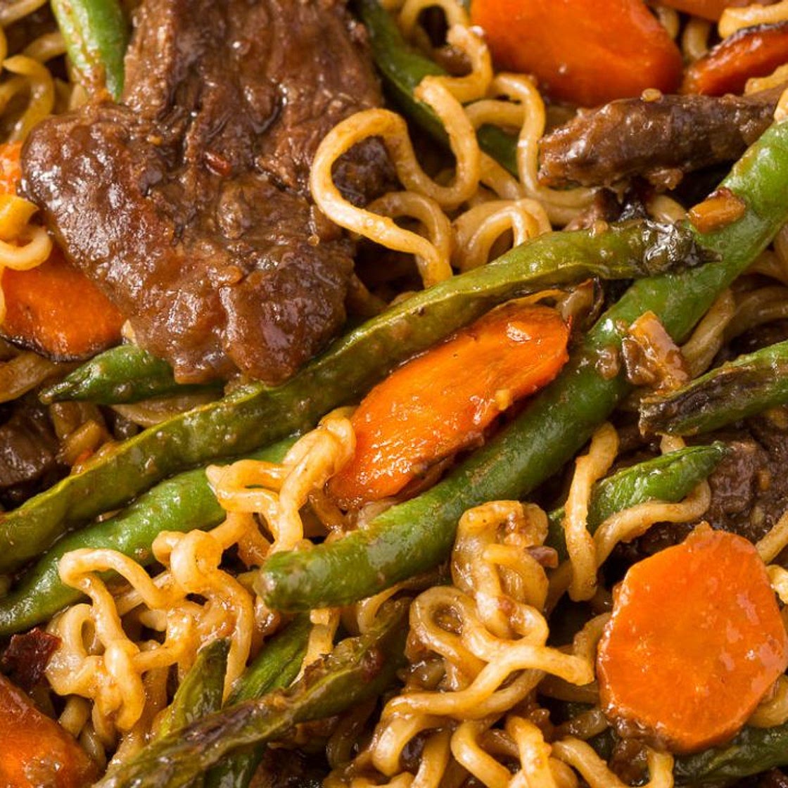 Ginger Beef Stir-Fry with Ramen