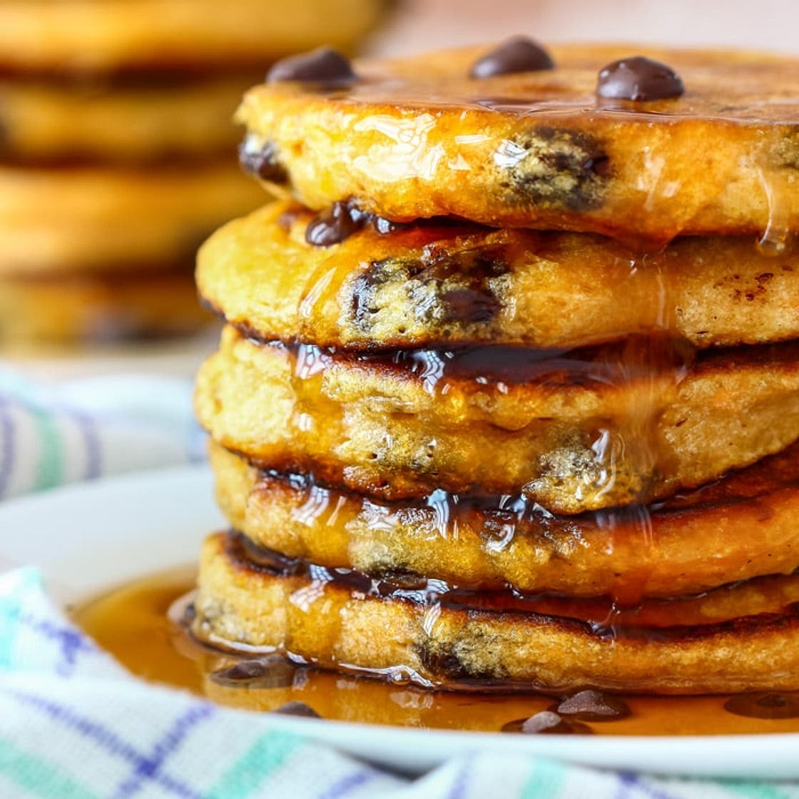 Chocolate Chip Sweet Potato Pancakes