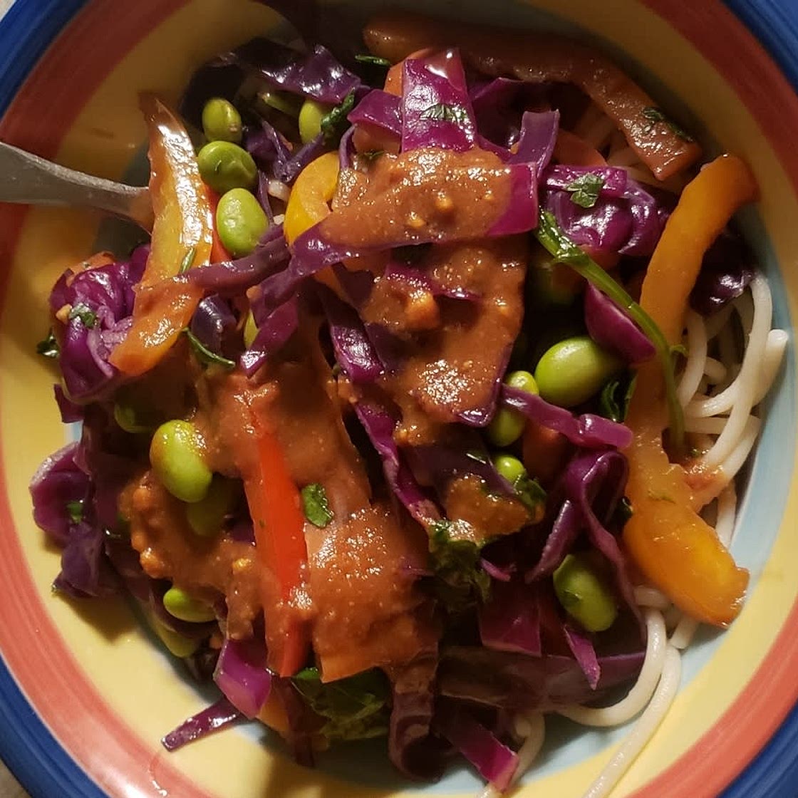 Vegan Rainbow Peanut Noodles