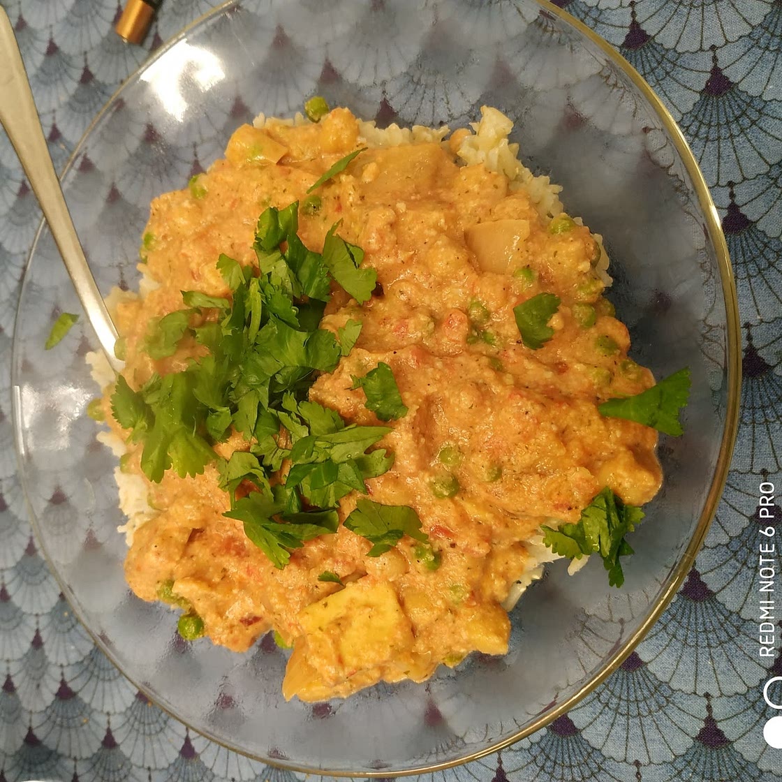 Tofu in Creamy Black Pepper Tomato Sauce ( Dum Tofu Paneer Kali Mirch)