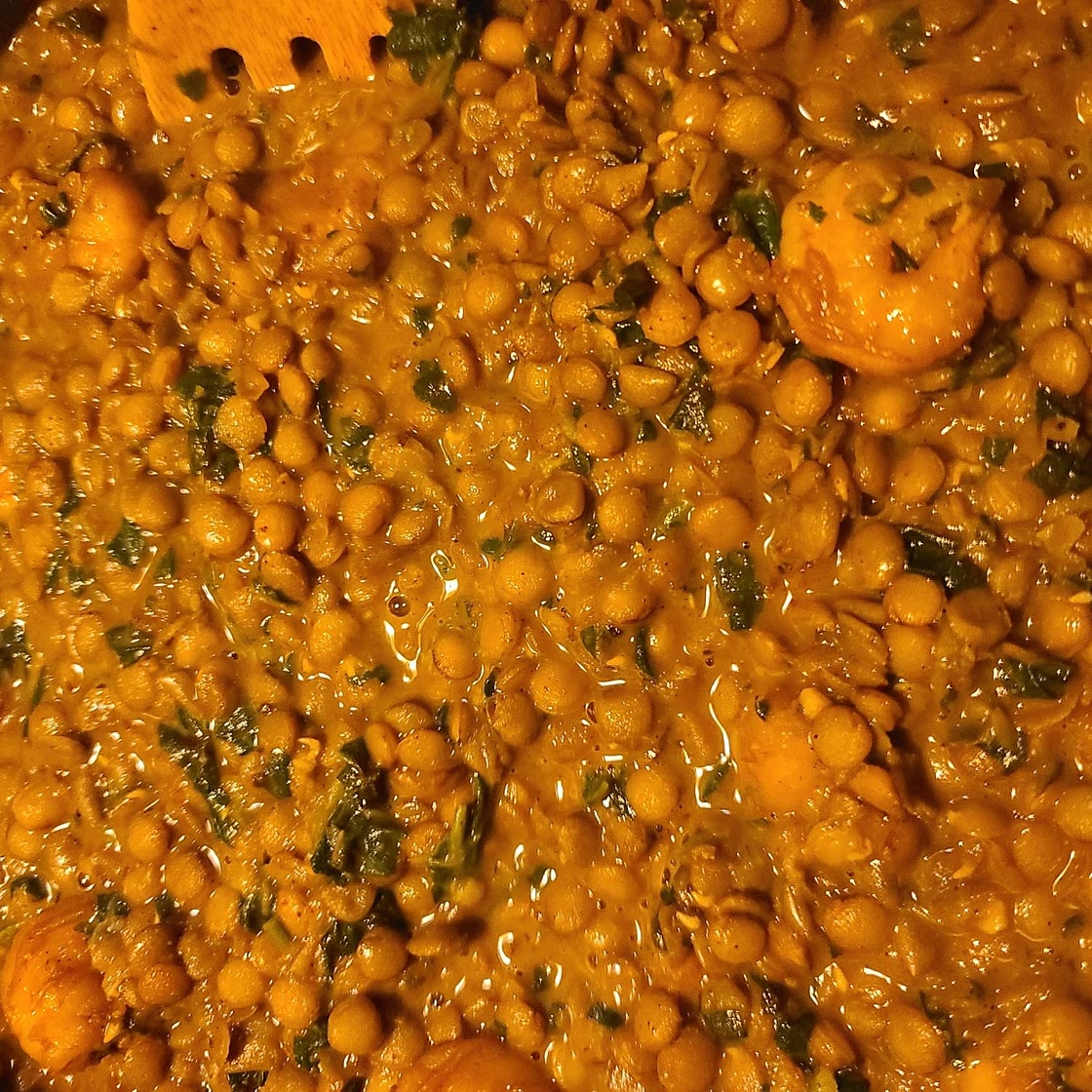 Indian Shrimp and Lentils