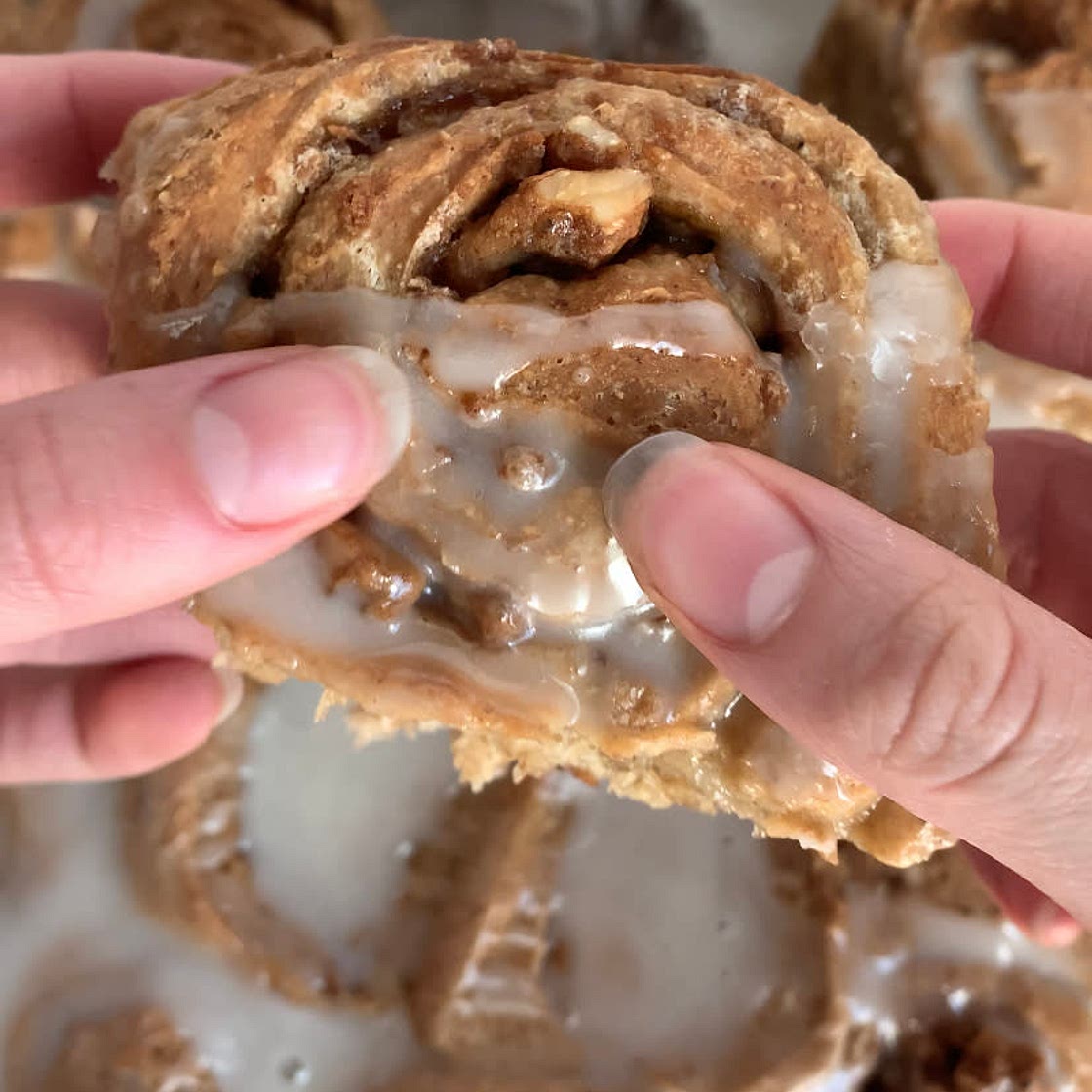 Salted Caramel Walnut Banana Bread Cinnamon Rolls