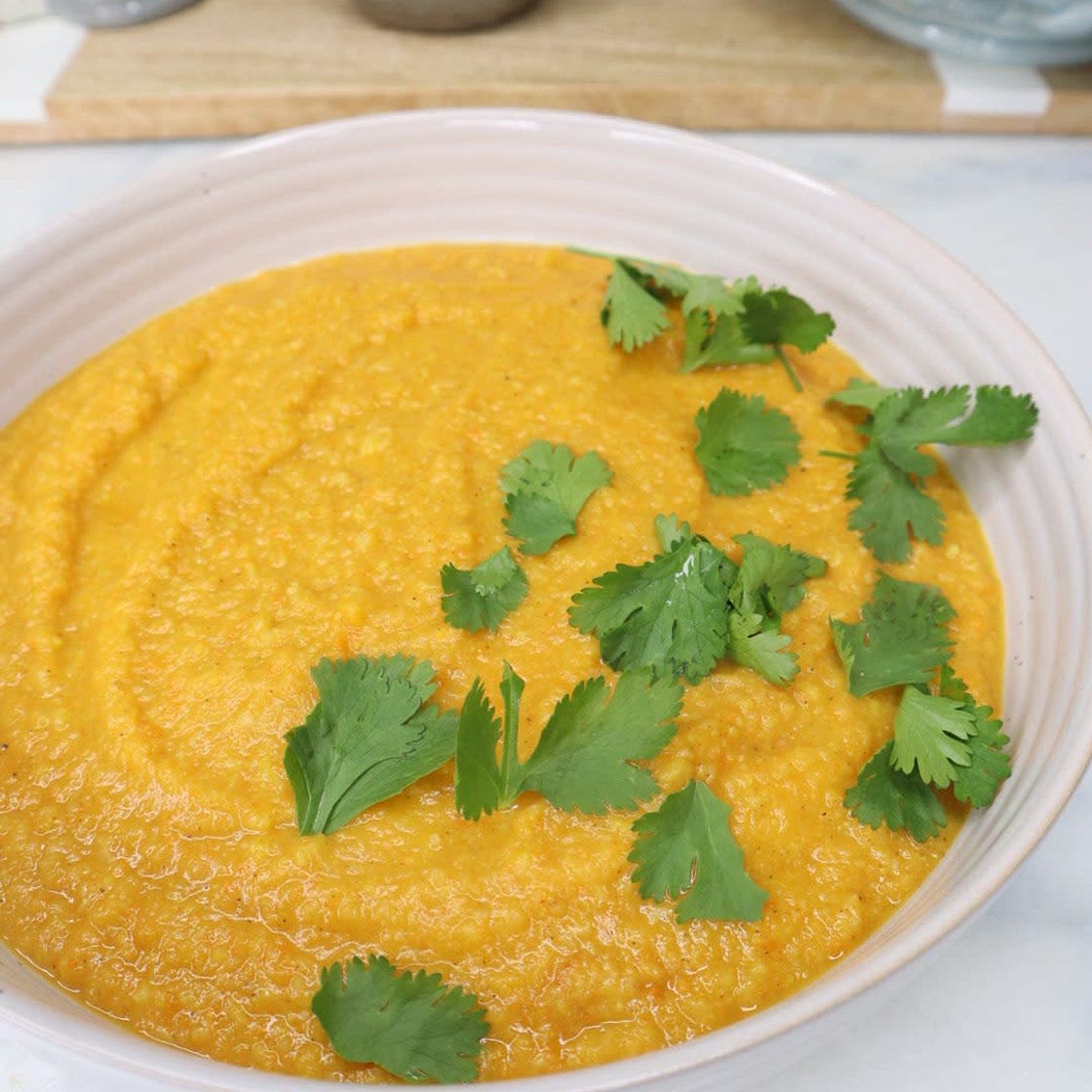 Roasted Cauliflower & Sweet Potato Soup
