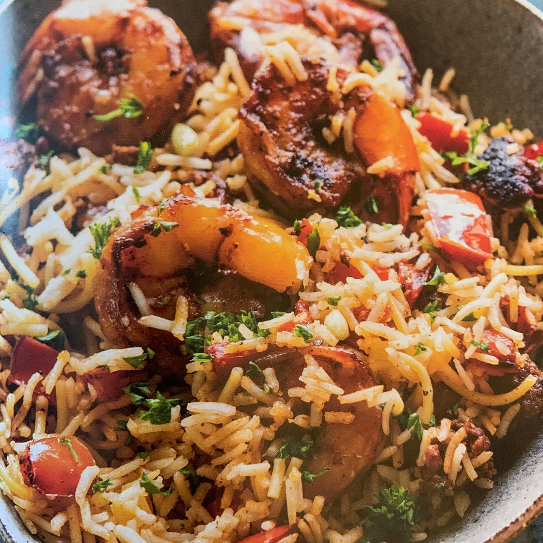 One-Pot Spanish Chorizo, Shrimp, and Rice Pilaf (HBH)