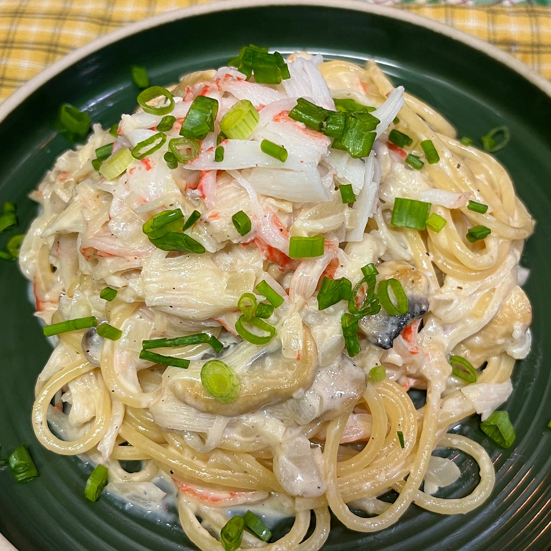 Creamy Crab Mushroom Pasta