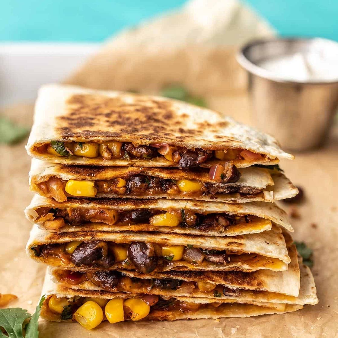 Andy’s black bean quesadilla 