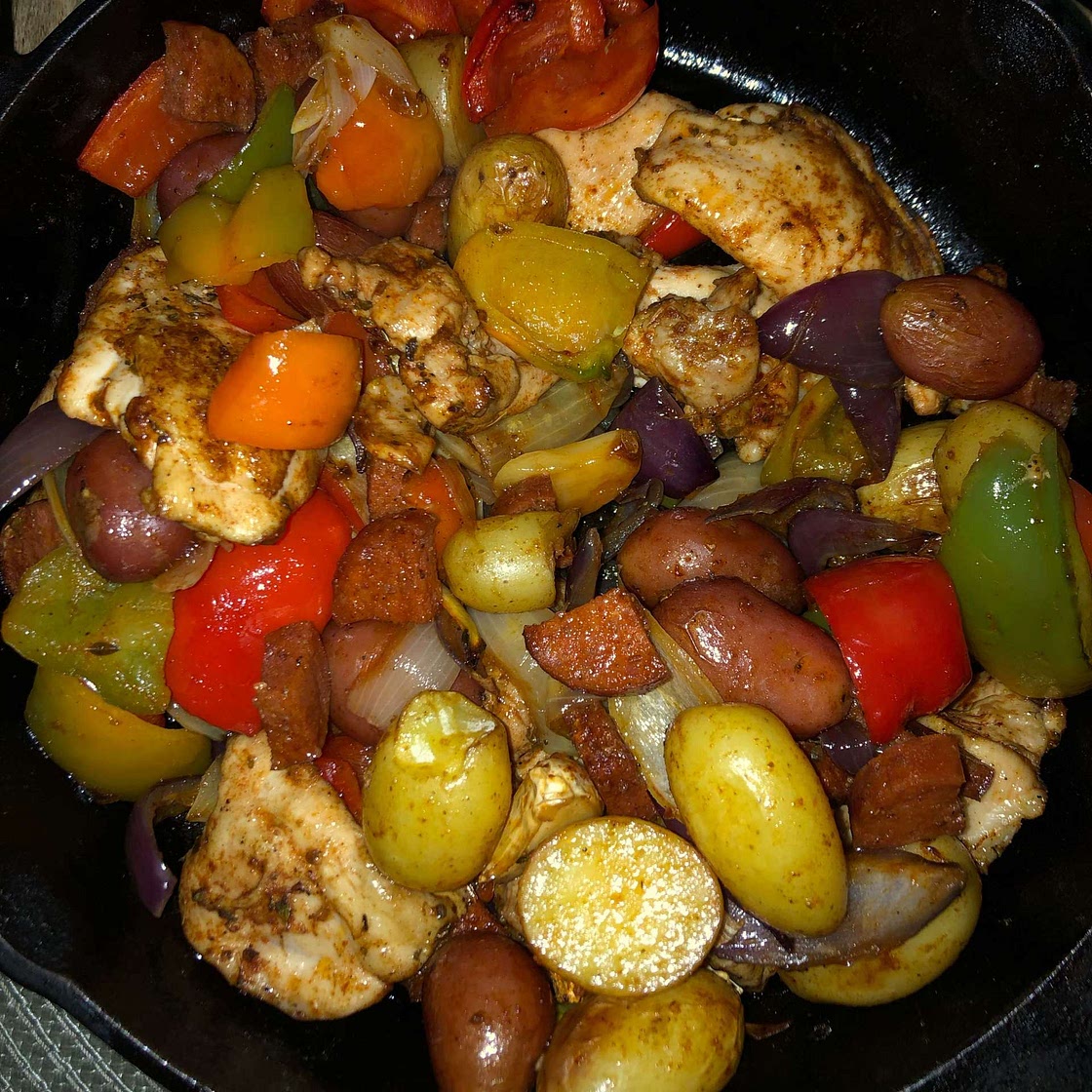 Spanish-style chicken bake