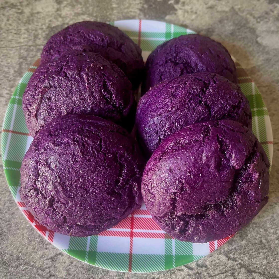Macapuno Stuffed Ube Cookies 