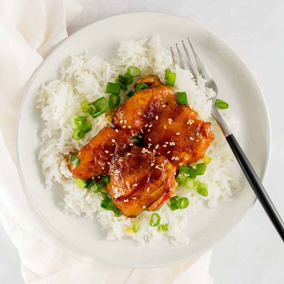 Sticky Orange Glazed Chicken Thighs