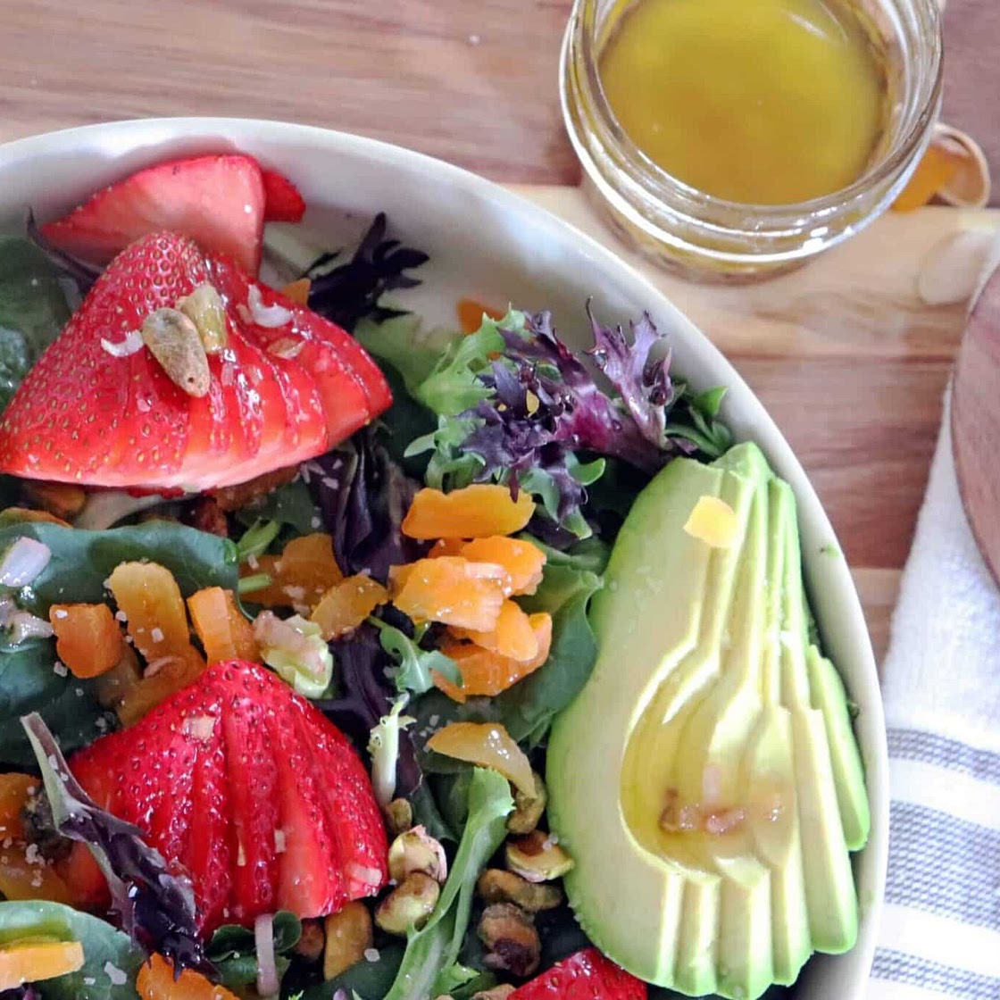 Strawberry, Apricot, and Pistachio Salad