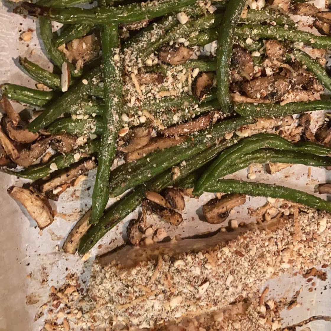 Sheet Pan Almond-Crusted Salmon With Green Beans | Recipes | MyFitnessPal