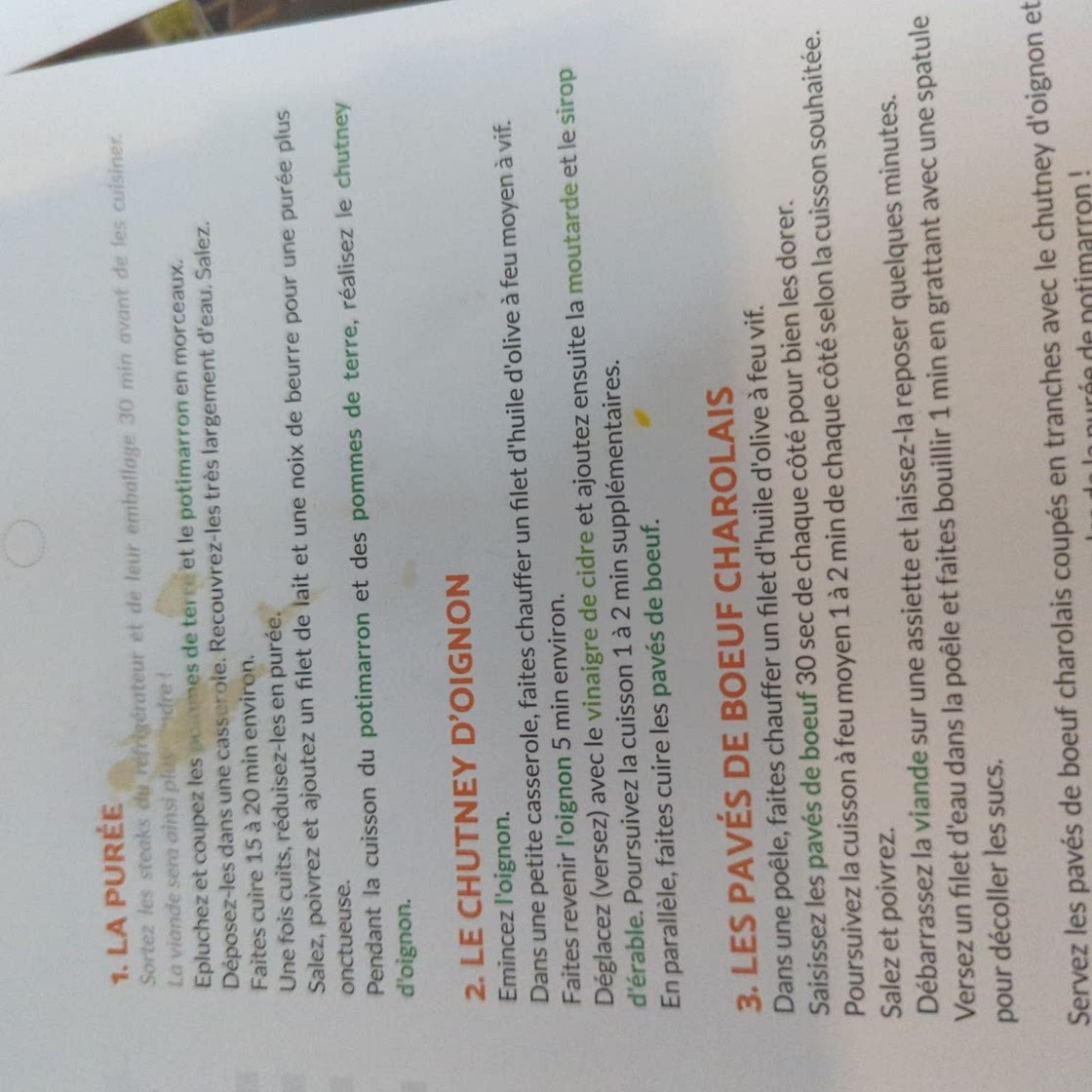 Paves de bœuf charolais chutney d'oignons et puree de potimarron