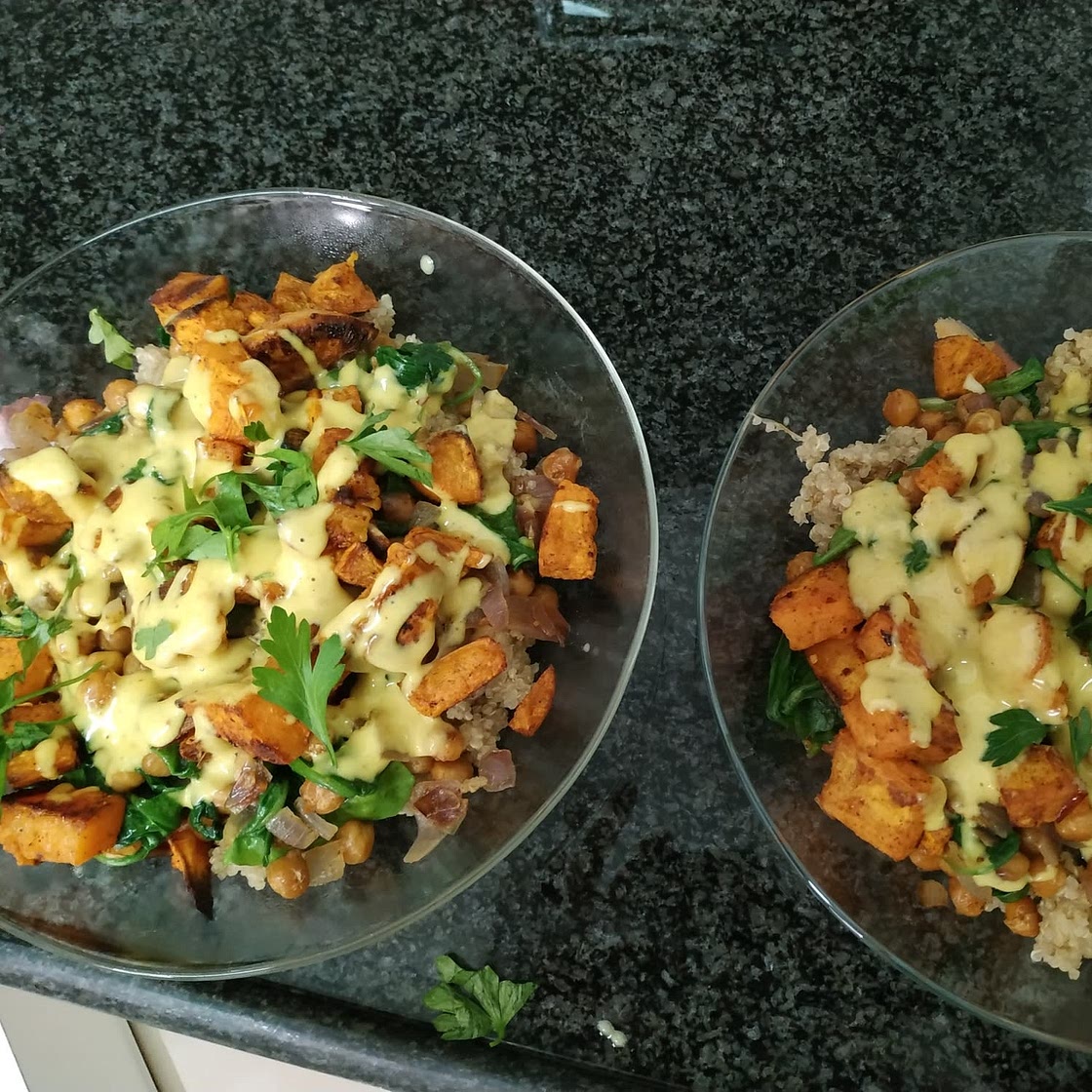 Sweet Potato Quinoa Bowls with Almond Sauce