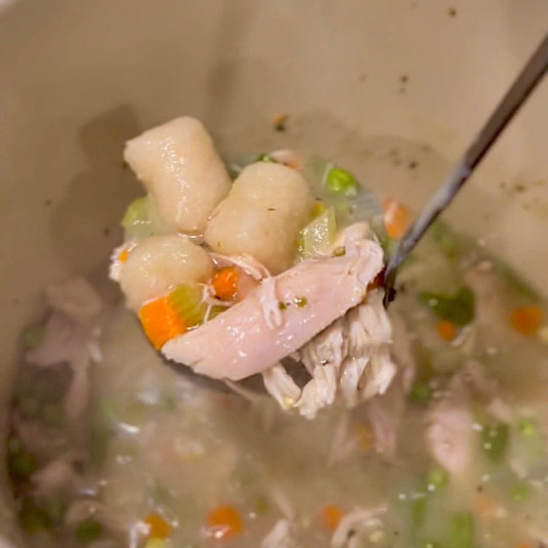Quick GF “dumpling” soup 