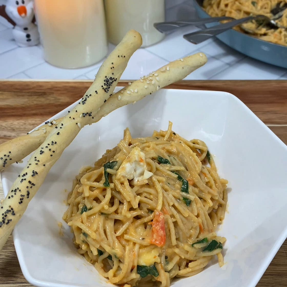 WIC Approved Roasted Red Pepper Pasta