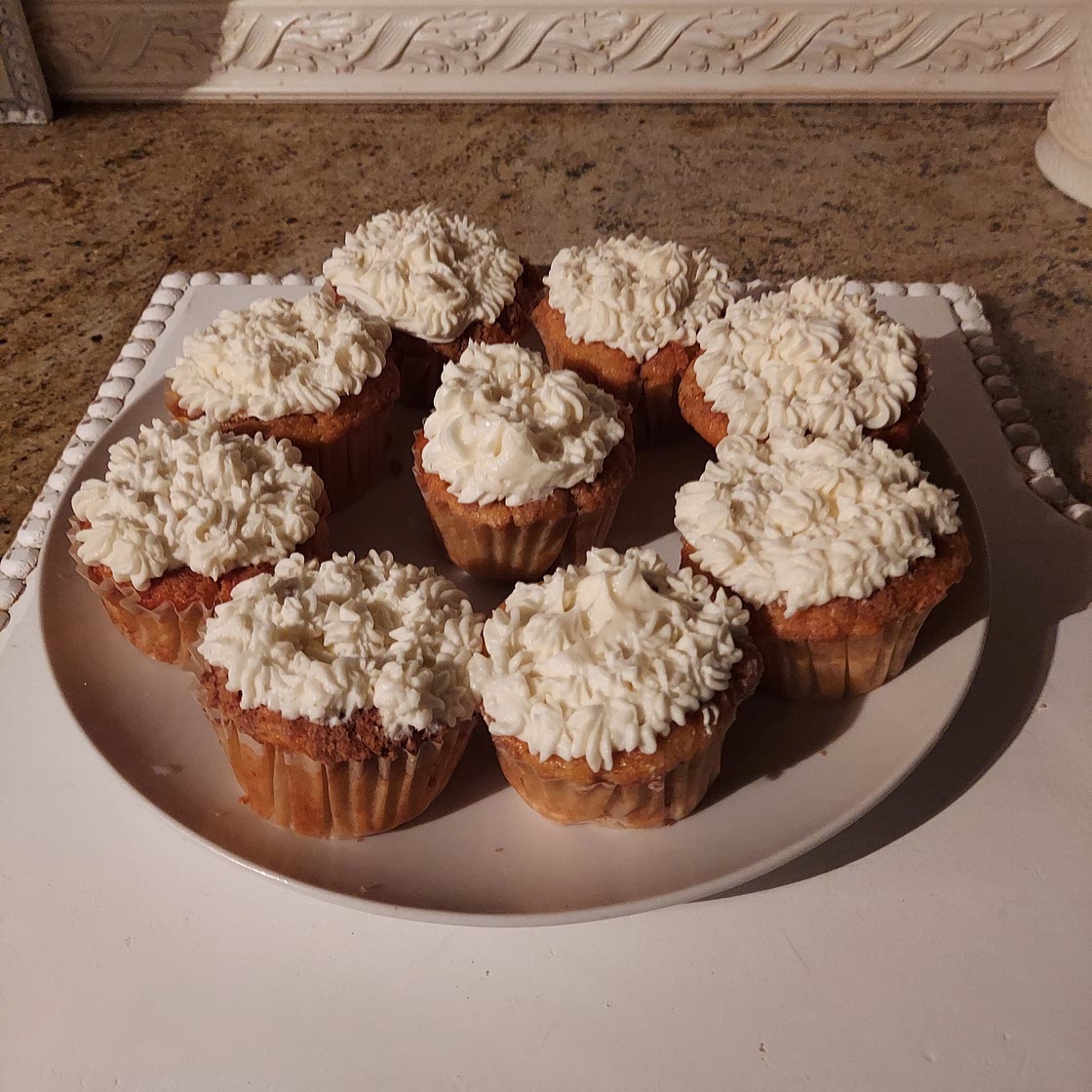 Cinnamon streusel cupcakes with buttercream frosting