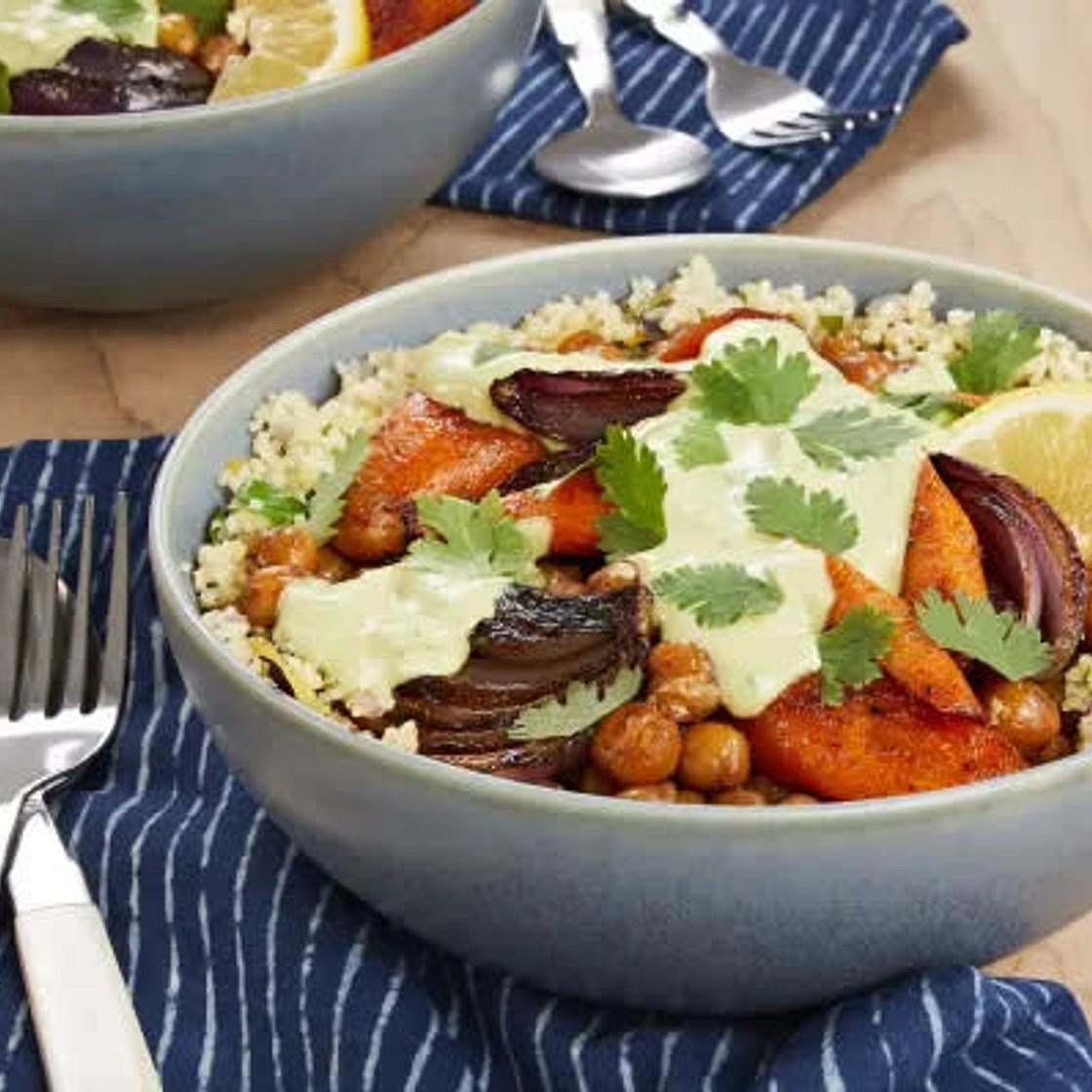 Harissa-Roasted Chickpea Bowls