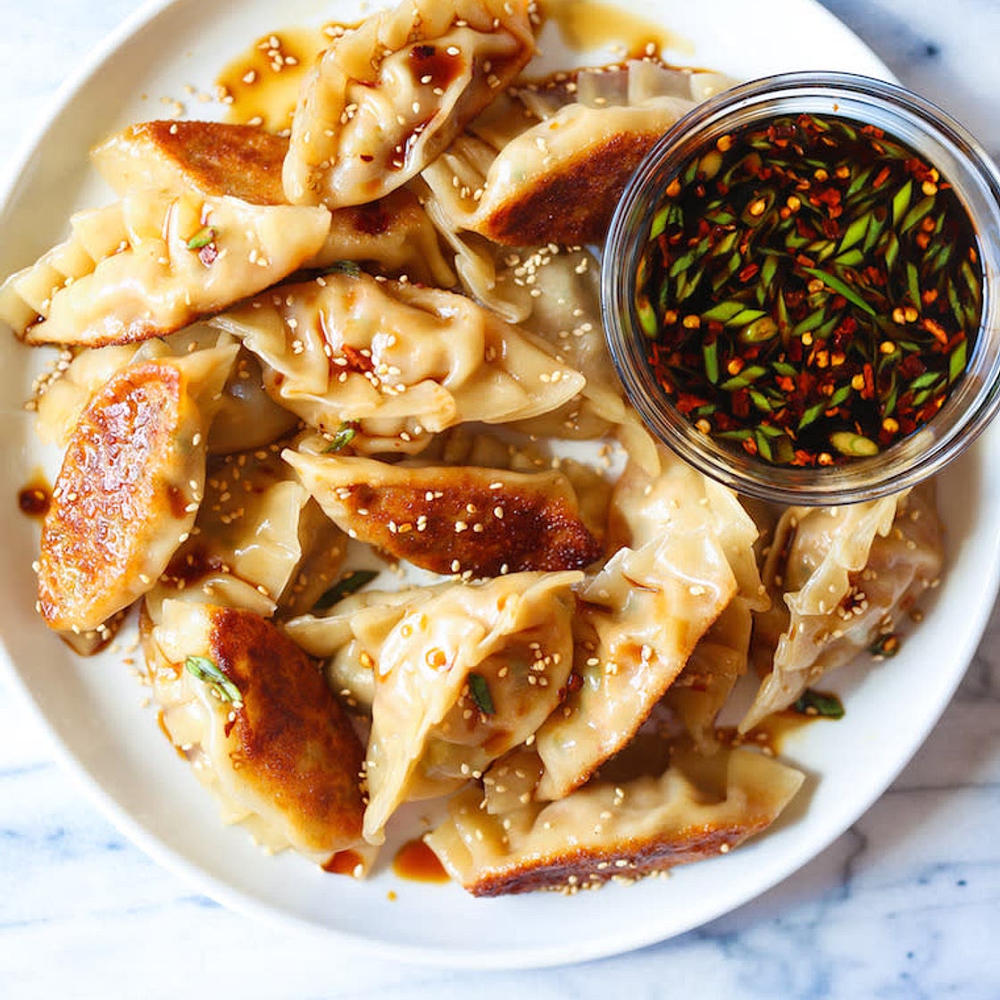 PORK AND KIMCHI POTSTICKERS