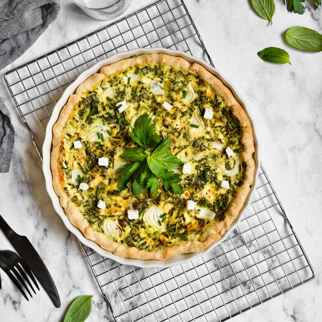 Tarte feta et herbes fraîches