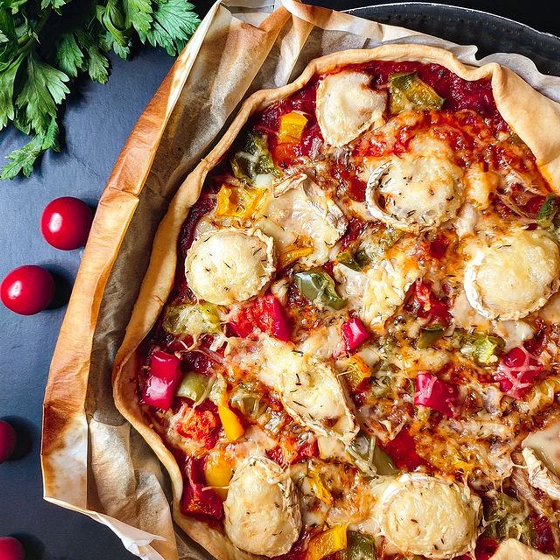 Tarte trio poivrons/ chèvre 🫑