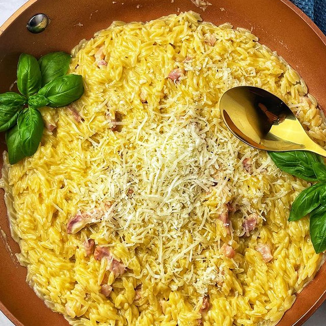 Carbonara Risotto mit Risonipasta