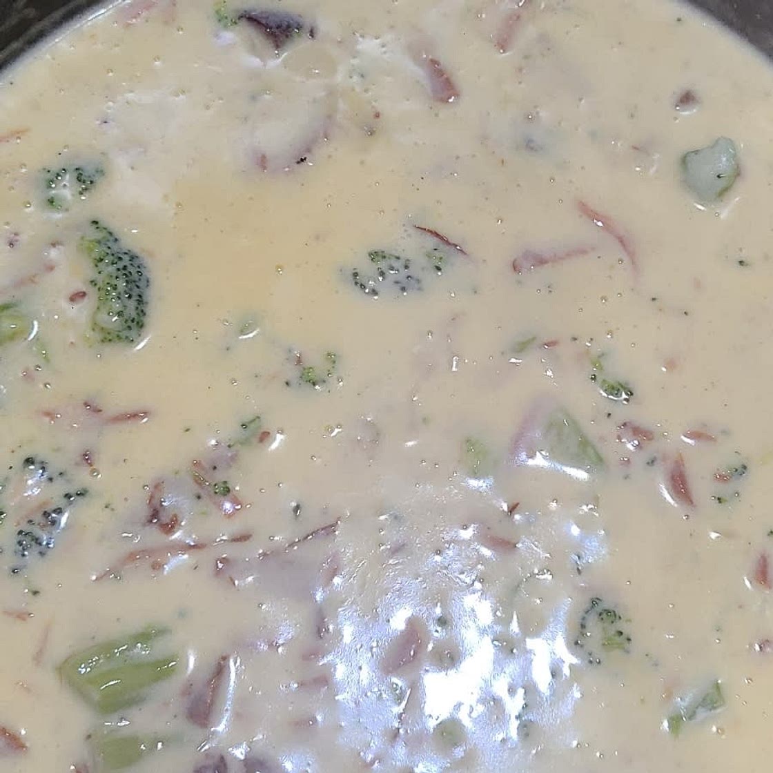Cheesy Keto Ham Soup with Broccoli {keto/low carb}