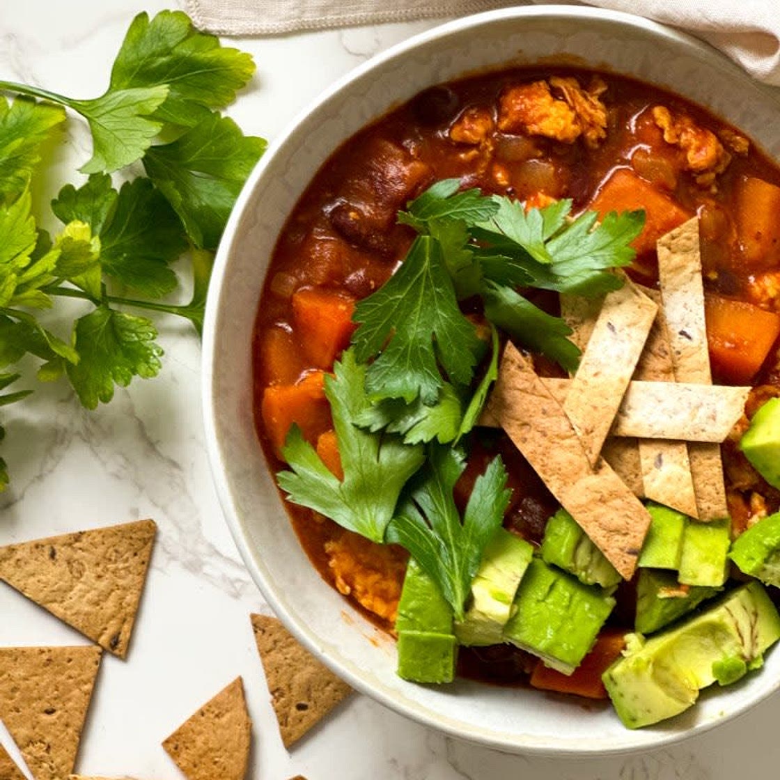 Sweet Potato & Ground Turkey Chili